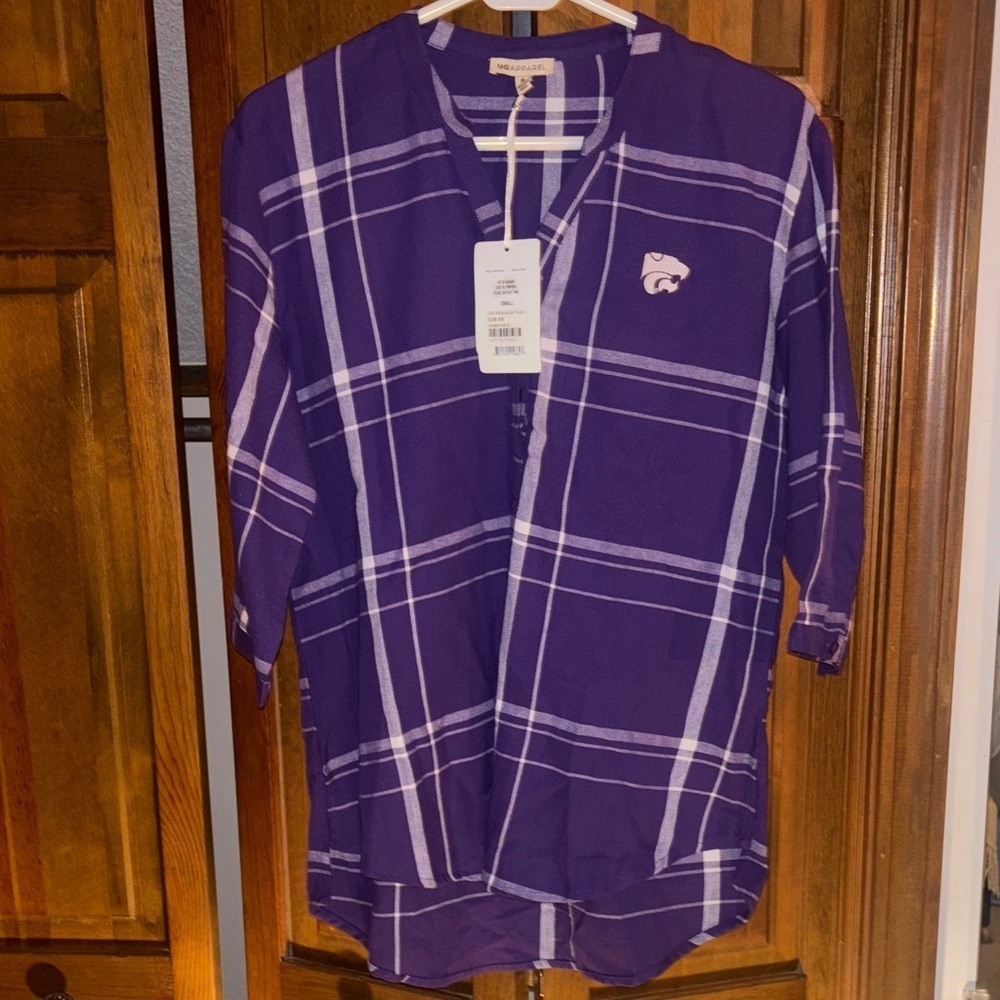 Purple Plaid Women's Top K-State University Wildcats - Picture 8 of 8